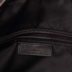 Pre Owned Yves Saint Laurent Purple Leather Oversized Muse Satchel