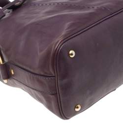Pre Owned Yves Saint Laurent Purple Leather Oversized Muse Satchel