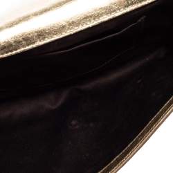 Pre Owned حقيبة كلتش أيف سان لوران بل دو جور جلد ذهبي ميتالك