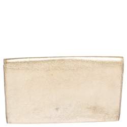 Pre Owned حقيبة كلتش أيف سان لوران بل دو جور جلد ذهبي ميتالك