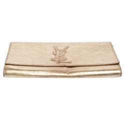 Pre Owned حقيبة كلتش أيف سان لوران بل دو جور جلد ذهبي ميتالك