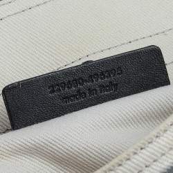 Pre Owned Yves Saint Laurent Grey/White Leather And Canvas Muse Two Top Handle Bag