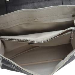 Pre Owned Yves Saint Laurent Grey/White Leather And Canvas Muse Two Top Handle Bag