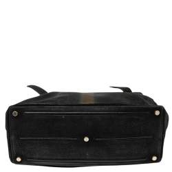 Pre Owned حقيبة ساتشل أيف سان لوران موس تو كبيرة سويدي وجلد ذهبي/ أسود