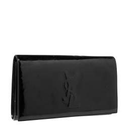 Pre Owned حقيبة كلتش إيف سان لوران بيل دي جور جلد لامع أسود 