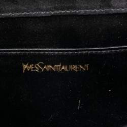 Pre Owned حقيبة كلتش إيف سان لوران بيل دي جور جلد لامع أسود 