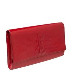 Pre Owned Yves Saint Laurent Red Patent Leather Belle De Jour Clutch