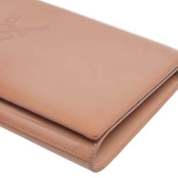 Pre Owned Yves Saint Laurent Beige Patent Leather Belle De Jour Flap Clutch