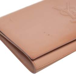Pre Owned Yves Saint Laurent Beige Patent Leather Belle De Jour Flap Clutch
