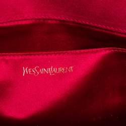 Pre Owned Yves Saint Laurent Magenta Patent Leather Belle De Jour Flap Clutch