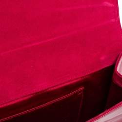 Pre Owned Yves Saint Laurent Magenta Patent Leather Belle De Jour Flap Clutch