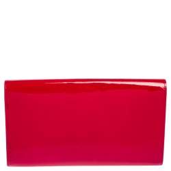 Pre Owned Yves Saint Laurent Magenta Patent Leather Belle De Jour Flap Clutch