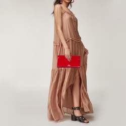 Pre Owned Yves Saint Laurent Magenta Patent Leather Belle De Jour Flap Clutch
