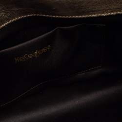 Pre Owned Yves Saint Laurent Silver/Gold Leather Belle De Jour Flap Clutch