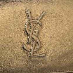 Pre Owned Yves Saint Laurent Gold Leather Kate Monogram Clutch