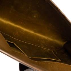 Pre Owned Yves Saint Laurent Brown Textured Leather Y-Ligne Clutch