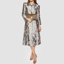 Pre Owned Yves Saint Laurent Brown Textured Leather Y-Ligne Clutch
