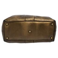 مملوكة مسبقًا Yves Saint Laurent Metallic Gold Textured Leather Easy Y Satchel