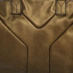 مملوكة مسبقًا Yves Saint Laurent Metallic Gold Textured Leather Easy Y Satchel