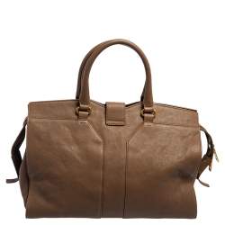 Pre Owned Yves Saint Laurent Brown Leather Medium Cabas Chyc Tote