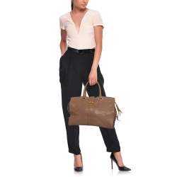 Pre Owned Yves Saint Laurent Brown Leather Medium Cabas Chyc Tote