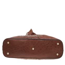 مملوكة مسبقًا Yves Saint Laurent Brown Ostrich Leather Medium Muse Satchel