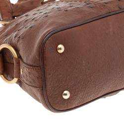 مملوكة مسبقًا Yves Saint Laurent Brown Ostrich Leather Medium Muse Satchel