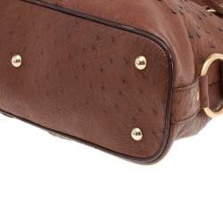 مملوكة مسبقًا Yves Saint Laurent Brown Ostrich Leather Medium Muse Satchel
