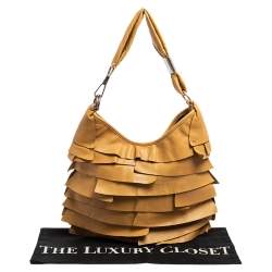 Pre Owned حقيبة هوبو إيف سان لوران سان تروبيز جلد بيج