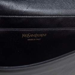 مملوكة مسبقًا حقيبة كلتش أيف سان لوران قلاب بل دو جور جلد أسود