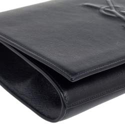 مملوكة مسبقًا حقيبة كلتش أيف سان لوران قلاب بل دو جور جلد أسود