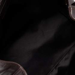 Pre Owned حقيبة إيف سان لوران موس جلد بني داكن