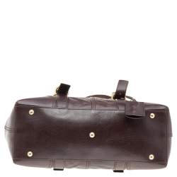 Pre Owned حقيبة إيف سان لوران موس جلد بني داكن