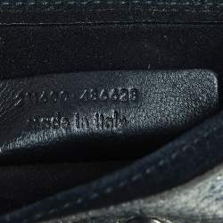 Yves Saint Laurent Metallic Grey Leather Mini Muse Two Top Handle Bag
