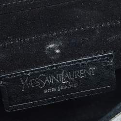 Yves Saint Laurent Metallic Grey Leather Mini Muse Two Top Handle Bag