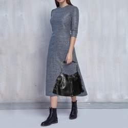 Pre Owned حقيبة هوبو إيف سان لوران ريف غوش مومباسا جلد أسود 