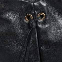 Pre Owned حقيبة هوبو إيف سان لوران ريف غوش مومباسا جلد أسود 