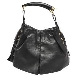 Pre Owned حقيبة هوبو إيف سان لوران ريف غوش مومباسا جلد أسود 