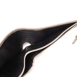 Pre Owned Yves Saint Laurent Silver/Beige Leather Bifold Wallet