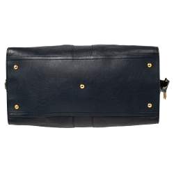 Pre Owned حقيبة يد توتس ايف سان لوران واي كاباس شيك جلد أزرق كحلي كبيرة 