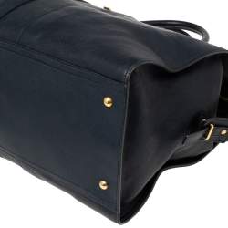 Pre Owned حقيبة يد توتس ايف سان لوران واي كاباس شيك جلد أزرق كحلي كبيرة 