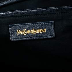 Pre Owned حقيبة يد توتس ايف سان لوران واي كاباس شيك جلد أزرق كحلي كبيرة 