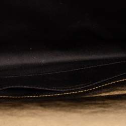 Pre Owned Yves Saint Laurent Gold Patent Leather Belle De Jour Flap Clutch