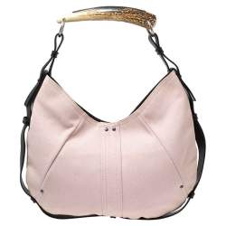 Pre Owned Yves Saint Laurent Pink Fabric Mombasa Hobo