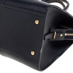 Pre Owned Yves Saint Laurent Black Leather Medium Cabas Y-Ligne Tote