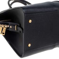 Pre Owned Yves Saint Laurent Black Leather Medium Cabas Y-Ligne Tote