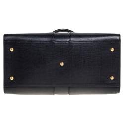 Pre Owned Yves Saint Laurent Black Leather Medium Cabas Y-Ligne Tote