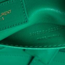 Pre Owned Yves Saint Laurent Green Leather Medium Cabas Y-Ligne Tote