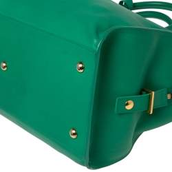 Pre Owned Yves Saint Laurent Green Leather Medium Cabas Y-Ligne Tote