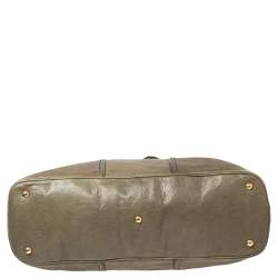 Yves Saint Laurent Green Leather Oversized Muse Bag